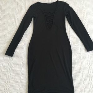 Long sleeve black dress